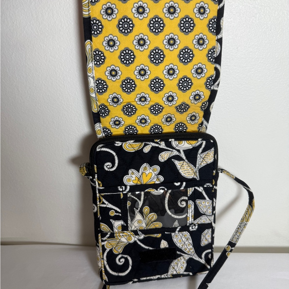 Vera Bradley Black and Yellow Floral Crossbody Bag - Picture 7 of 13